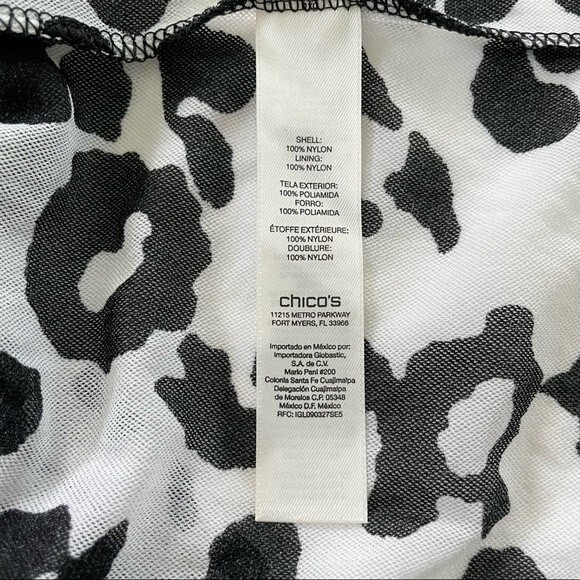 NWT Chico’s Blouse Cheetah Chaser Lace Overlay Top Scoop Neck Size Medium ( 1 ) - Picture 7 of 9